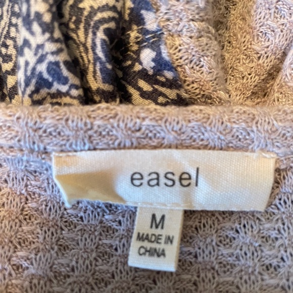 Easel Gray Blue Ribbed Ruffled Tunic - Picture 4 of 4